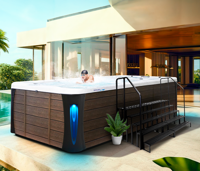 Calspas hot tub being used in a family setting - Puebla